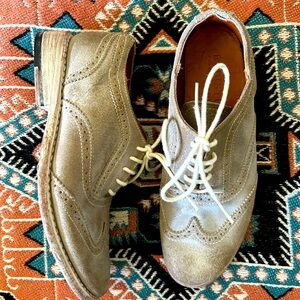 Gold Brogue Women's Shoes